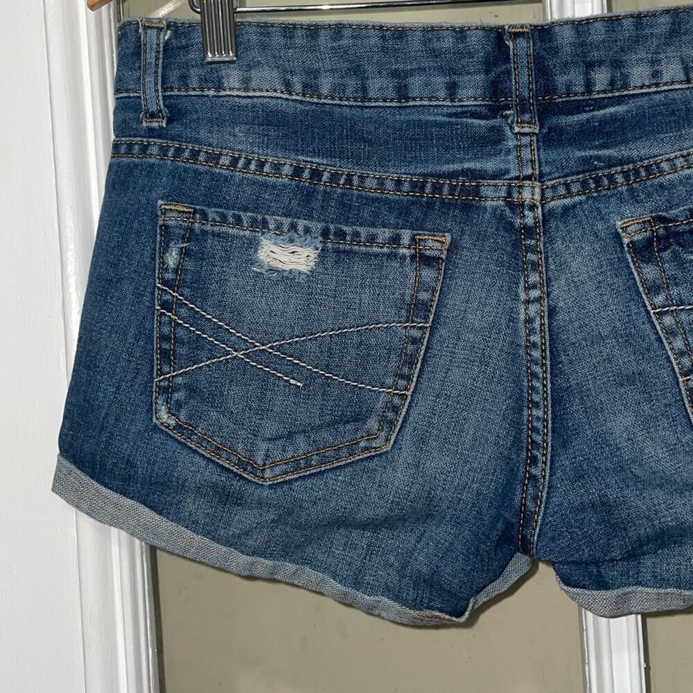 Aeropostale women teen juniors blue medium denim jean short shorts size 5/6 - Picture 7 of 9